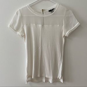 H&M WHITE SHEER ZIPPER BACK BLOUSE